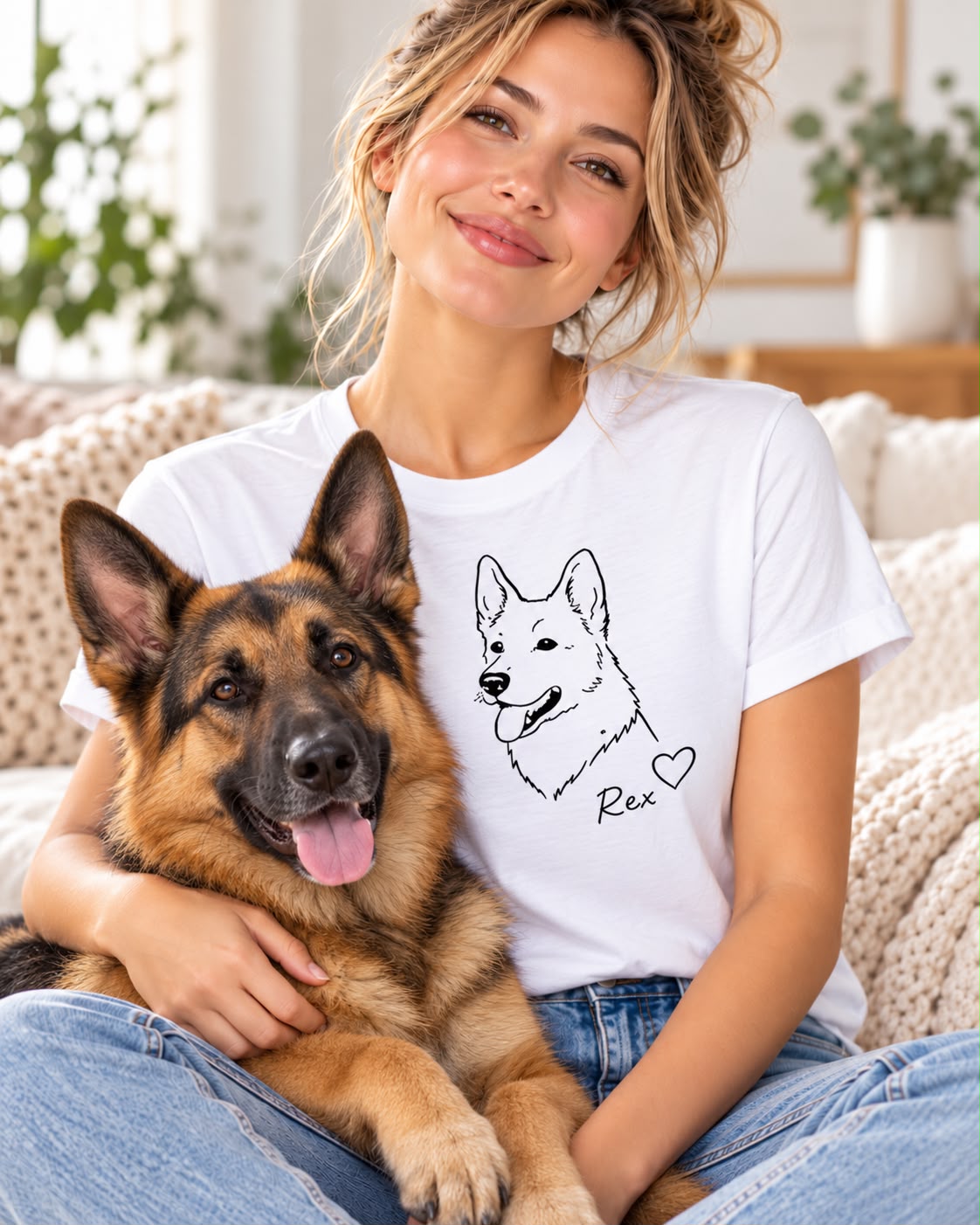 T-Shirt met lijntekening