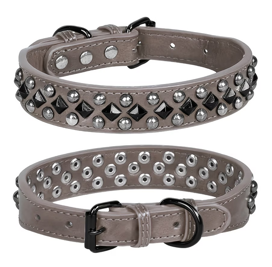 Halsband Studs | Grijs Zwart