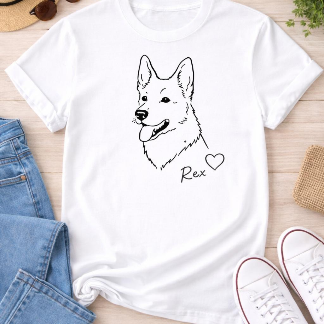 T-Shirt met lijntekening