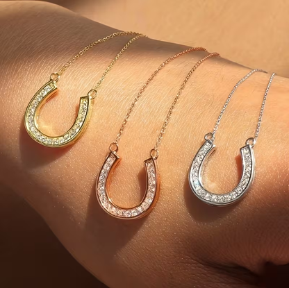 Hoefijzer ketting zirkonia | stras