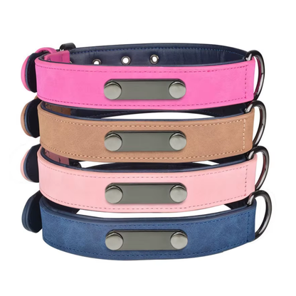 Halsband met naamplaatje | Roze