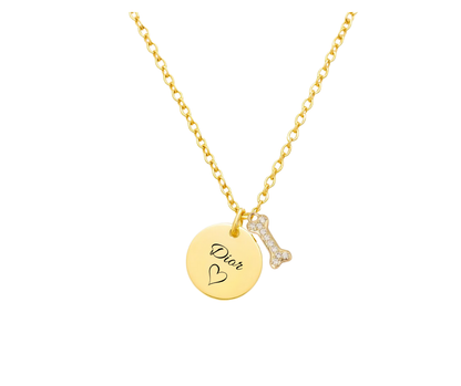 Ketting | Botje met stras en naam