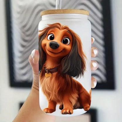 Mason Jar Beker met Cartoon
