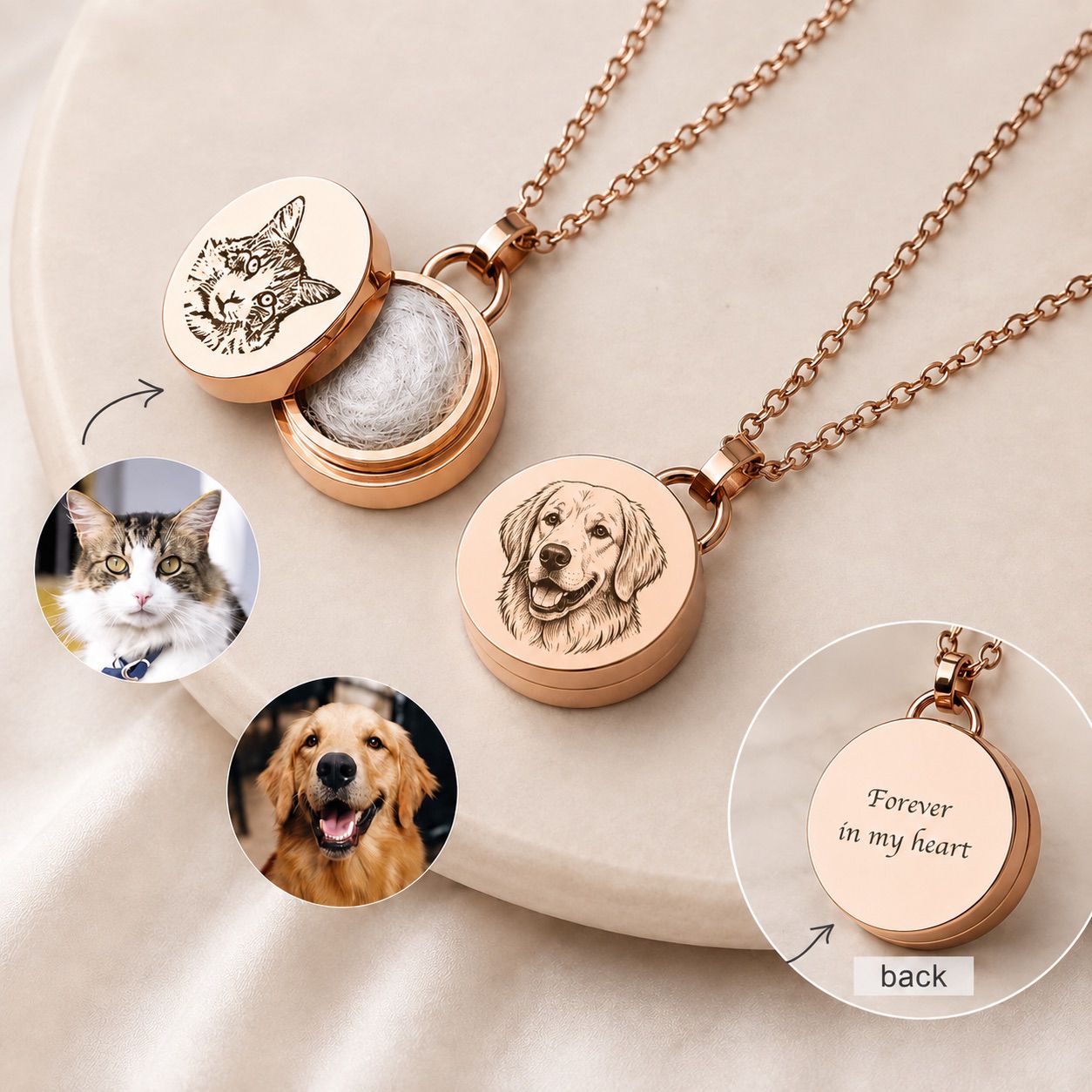 Dierenhaar Medaillon | Ketting
