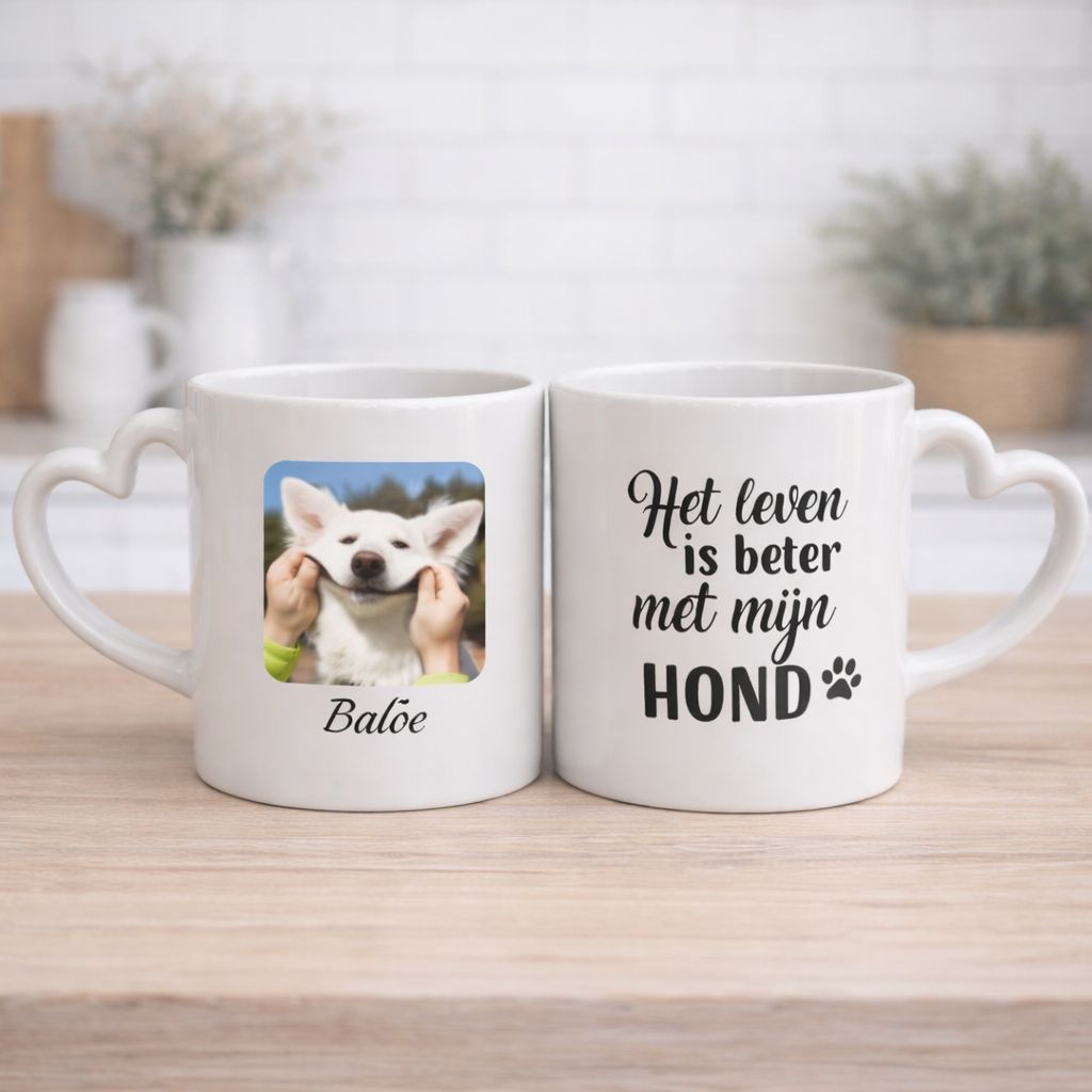 Hart beker - Het leven is beter met mijn hond