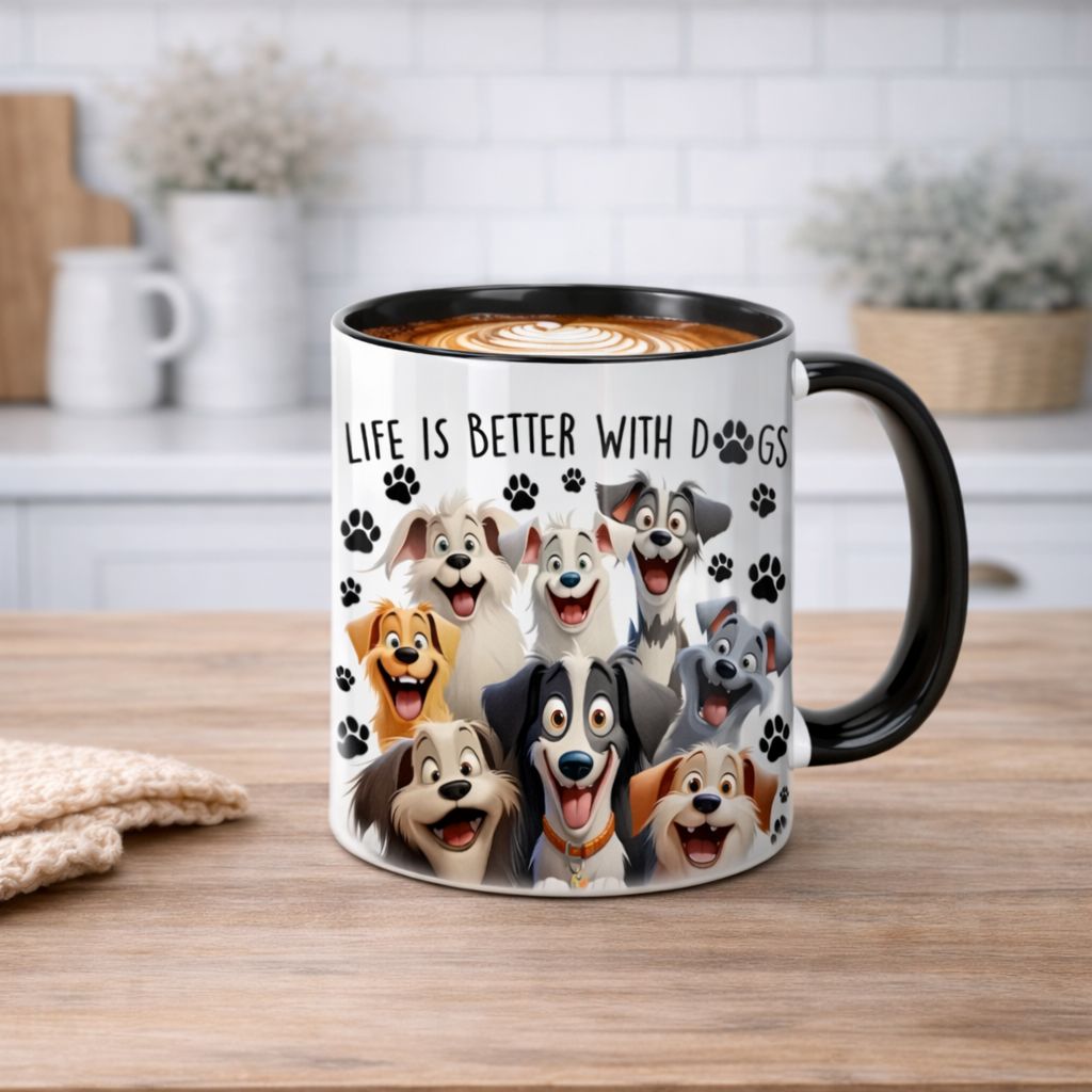 Life is better with dogs Beker