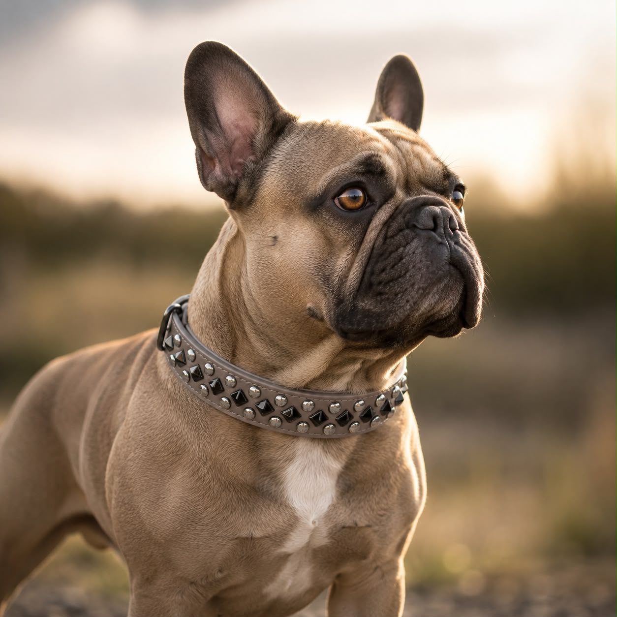 Halsband Studs | Grijs Zwart