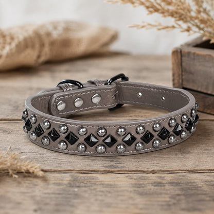 Halsband Studs | Grijs Zwart