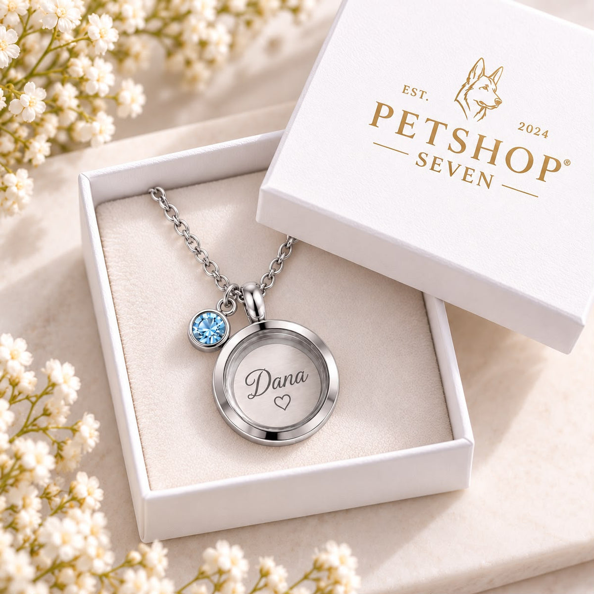Dierenhaar Ketting | Naam achter Glas