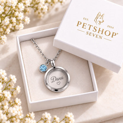 Dierenhaar Ketting | Naam achter Glas