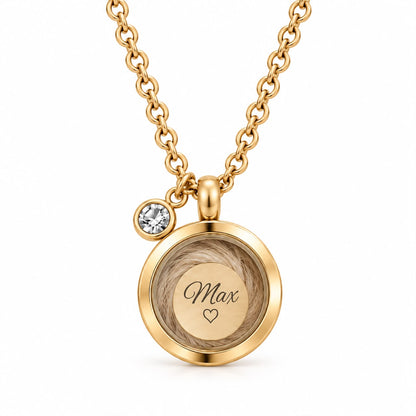 Dierenhaar Ketting | Naam achter Glas