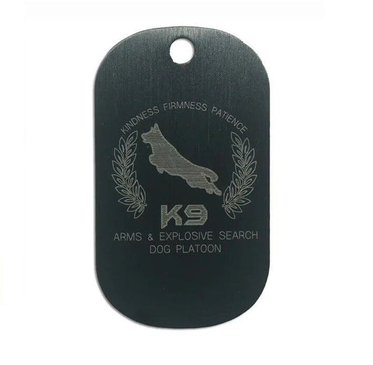 Dogtag gegraveerd zwart