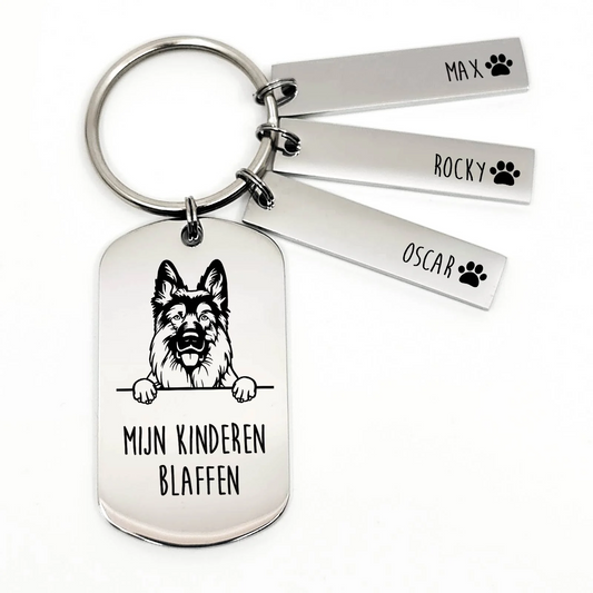 Sleutelhanger - Mijn kinderen blaffen